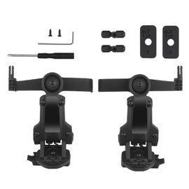 Zhongren Tactical Helmet ARC Rail Adapter Accessories Rotation Headphones Holder with COMTAC 3 Headsets OPS Core ARC and Team Wendy M LOK Rail for Airsoft Shooting (BK)