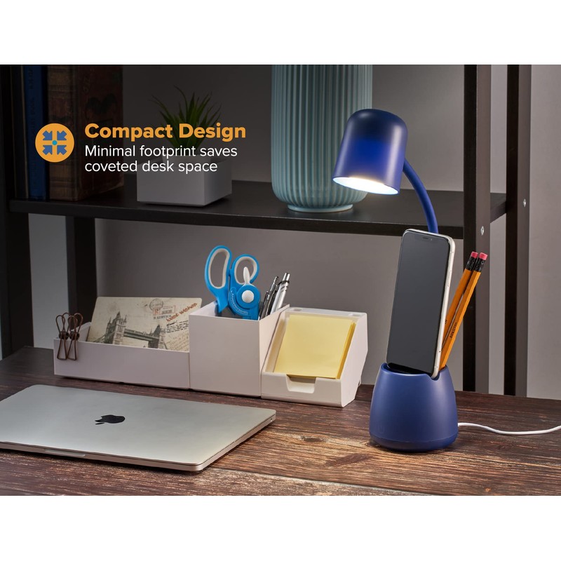 Bostitch Office LED2105-NVY Dimmable Lamp with Storage Cup, Three Brightness