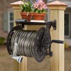 Metal Decorative Garden Hose Reel, Heavy Duty Hose Holder for