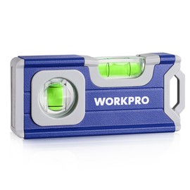 WORKPRO Small Level, 4-1/2 Inch Mini Level Tool, Magnetic Pocket Level with 2 Different Bubbles 90°/180°, Aluminum Alloy Construction, Cobalt Blue