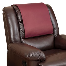 Hittun Non Slip Recliner Headrest Protector Washable Faux Leather Headrest Covers for Recliner Chair Waterproof Couch Head Rest Covers for Sofa,Furniture,Office Chair,Theater Seat (Burgundy)