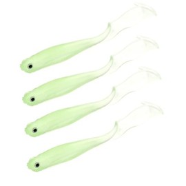 FOLANDO 4pcs Fishing Lures Soft Tail Fishing Lure, Luminous big Soft Fishing Lures Plastic Baits Kit for Fishing Trout Redfish Saltwater 10.5cm/6.5g LR-65