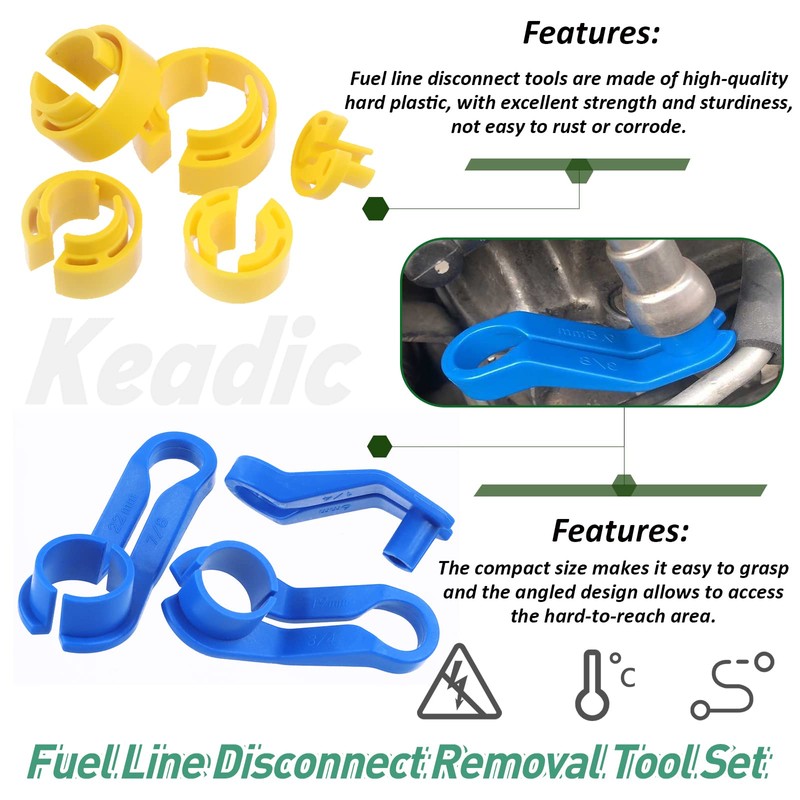 Keadic 17 Pcs Quick Disconnect Tools Kit Contains 2 in