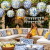 Capri Lemon Paper Lanterns Mediterranean Yellow Blue Tiles Hanging Decor