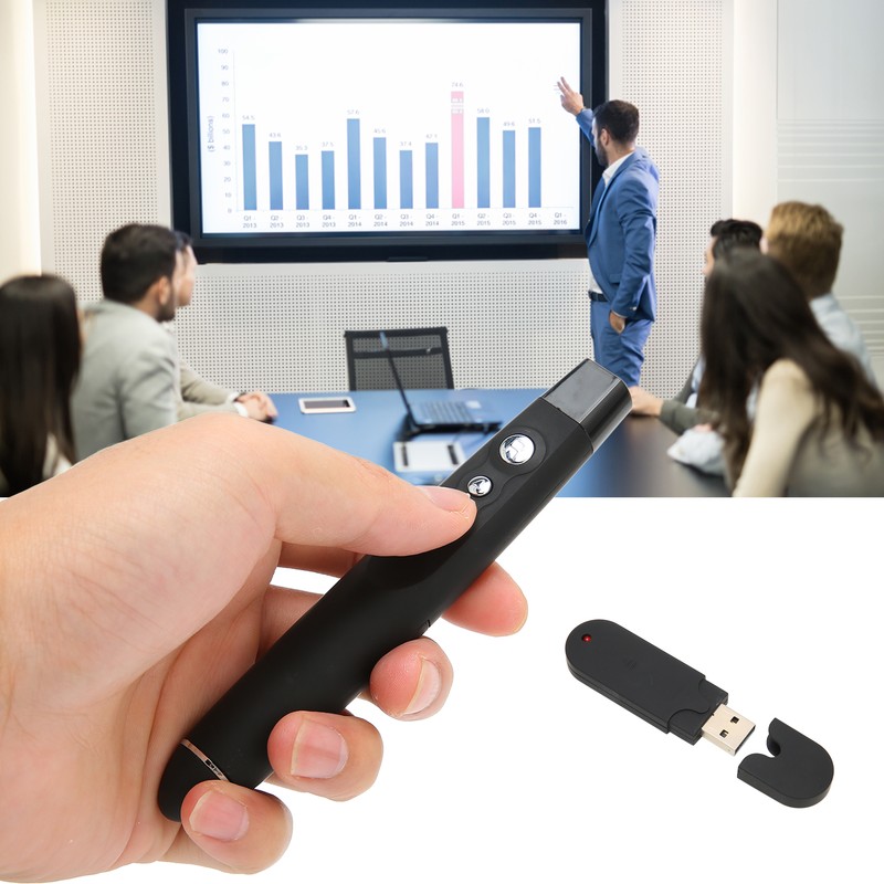 Presentation Clicker Wireless Red Indicator 650nm Wavelength Standalone USB Receiver