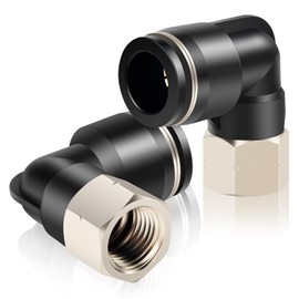 TAILONZ PNEUMATIC Female Threaded Elbow 6mm OD 1/4" BSP Plug In Elbow PLF6-02(Pack of 2)