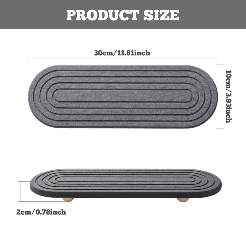 Stone Drying Mat Kitchen, 30 × 10 cm Stone Dish
