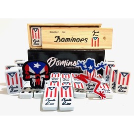 Puerto Rico Dominoes Set Gifts Double six Puerto Rican Domino Set Boricua Style Comes with PR Flag
