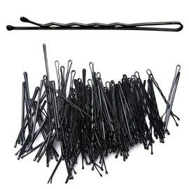 200 HAIRGRIPS TRIPLE WAVE BLACK hair grips clips SALON SLIDES BOBBY PINS