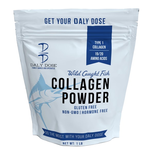 Daly Dose Fish Collagen (Tilapia), 1lb Bag, 37 Servings, 12g