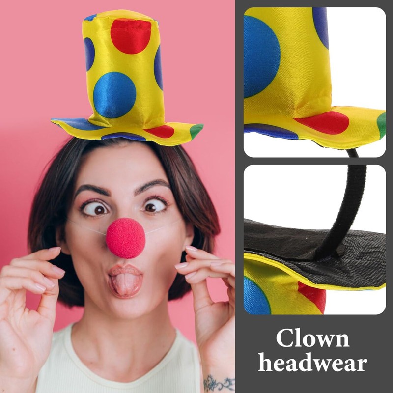 TOYANDONA Clown, cappello da clown, costume di carnevale, divertente performance,