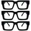 REAVEE 3 Pack Oprah Style Reading Glasses for Women Men,