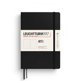 LEUCHTTURM1917 372931 Notebook 411 Medium (A5), Hardcover, 411 Numbered Pages, Black, Dotted, More Thoughts, More Ideas, More Memories, More Pages