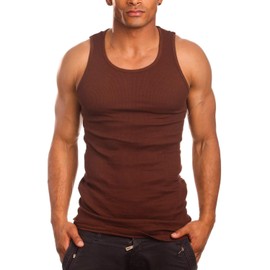 ToBeInStyle Men's Single A-Shirt Tank Top Muscle Shirt - Large - Brown