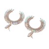 Marquise Flower Teardrop Earrings KC Gold Glittering Semicircle Teardrop Dangle