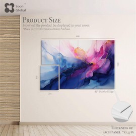 Soon Global 8-Pack Acoustic Panels, Soundproof Wall Panels, 48 X 32 Inches Sound Absorbing Panels, Decorative Acoustical Wall Panels, Acoustic Treatment for Recording Studio, Opulence