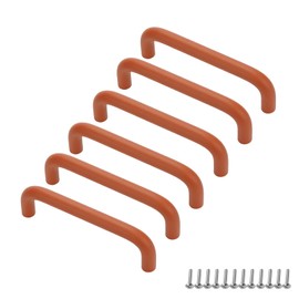 Wealrit 6 Pieces Drawer Handles Solid Aluminium Alloy Cabinet Pulls Modern Kicthen Hardware Handles Dresser Pulls(Orange, 96mm/3.78" Hole Center)