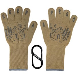APEGG Heat Resistant Gloves, Maximum Heat Resistant to 1622°F (500°C), 5-Finger Outdoor Mittens, Heat Resistant, Anti-Slip, Cold Protection, Abrasion Resistant, Camping, BBQs, Bonfires, Mountain