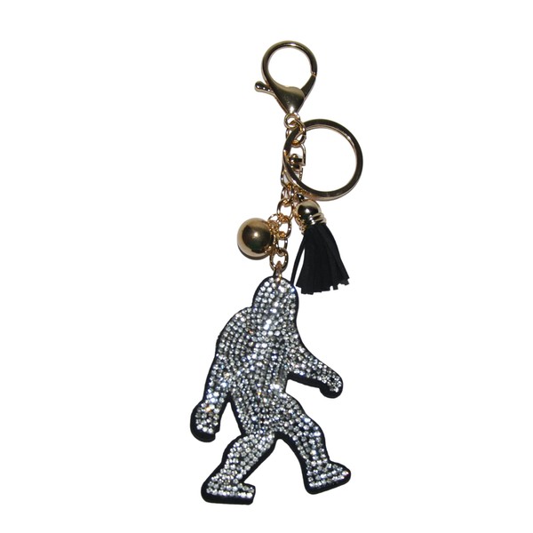 Popfizzy Rhinestone Bigfoot Keychain for Women, Bling Sasquatch Purse Charm