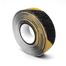 Anti Slip Tape, High Traction Strong Grip Abrasive, Non Skid Strip Safety Track Tape for Stairs Tread Steps Ramps Indoor or Outdoor, Yellow/Black (25MM Width x 5M Long)