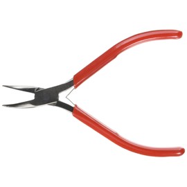 Kent Supplies 4.5-Inch Chain Bent Nose Pliers with Smooth Jaws and Leaf Spring for Jewelry and Beading