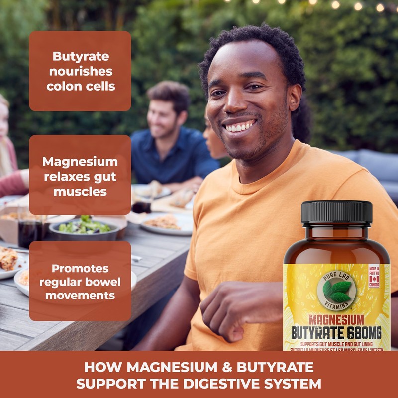 Pure Lab Vitamins Magnesium Butyrate 680mg 120 Vegi-caps - Supports