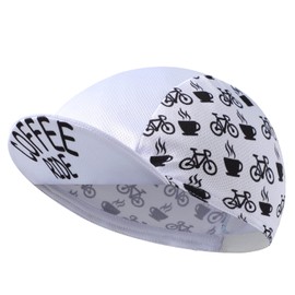 BikingBros Coffee White Cycling Cap Polyester Bike Helmet Liner Cycling Hat for Man and Women