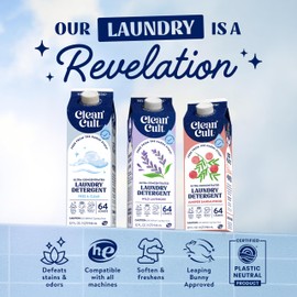 Ultra Concentrated Liquid Laundry Detergent Soap, 64 loads (32 oz), Long Lasting Scent, 90% Less Plastic, No Harsh Chemicals, Juniper Sandalwood, Defeats Stains & Odors, HE/Standard Compatible