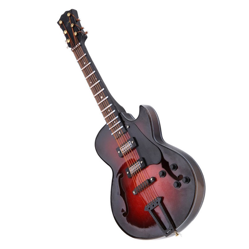 5.5in Classic Miniature Guitar Replica with Stand and Case Instrument