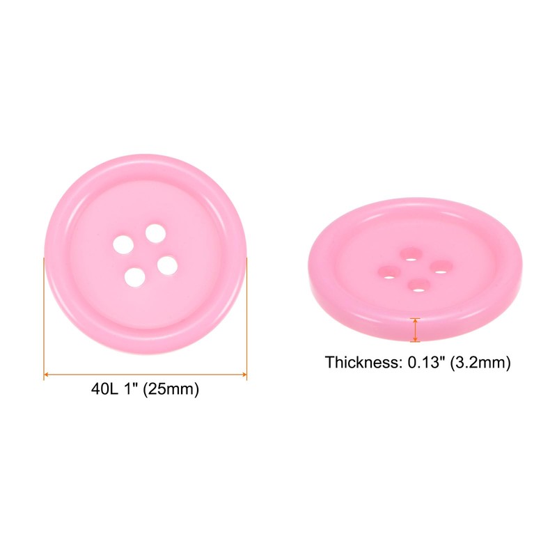 sourcing map 10pcs 40L Sewing Buttons 1"(25mm) Resin Round Flat