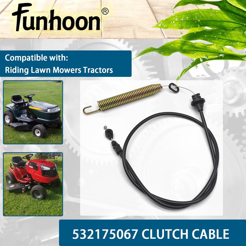 Funhoon Lawn Mower Clutch Cable 175067 for Craftsman LT1000 LT2000