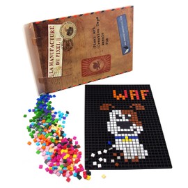 The Manufacture Pixel – PIXEL Handicraft, Creative Mosaic Fun. – Create Your Own Art Hobby Set Zinc Collection Frame And 900 pixels, Black