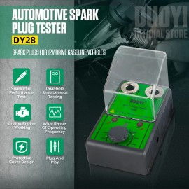 DUOYI 12V Car Spark Plug Tester Dual Holes Engine Ignition Coil Tester Kit 500-6000RPM
