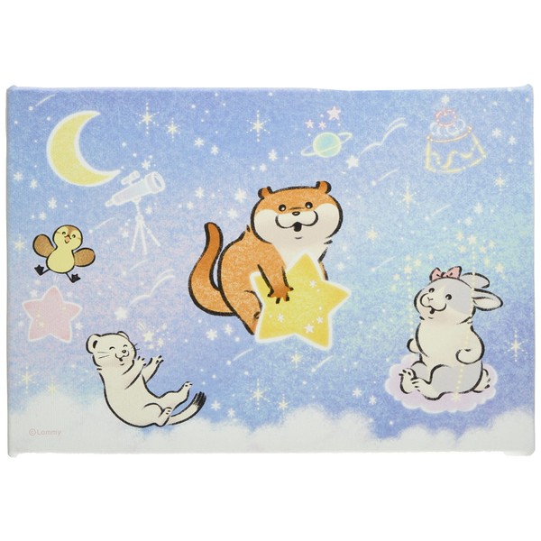 Marimo Craft KUK-109 Cute Lie Otter Wall Canvas M Starry Sky W 9.0 x H 6.2 inches (22.7 x 15.8 cm)