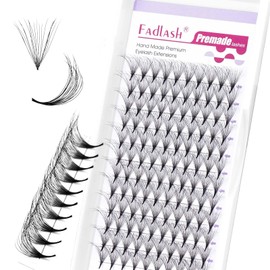 Premade Volume Eyelash Extensions 10D 0.07mm D Curl 13mm Double Layer Stereoscopic Eyelashes by FADLASH (10D-0.07-D,13mm)