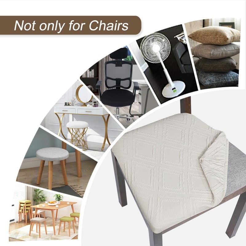 SearchI Seat Covers for Dining Chairs, 4 Pack Stretchable Removable