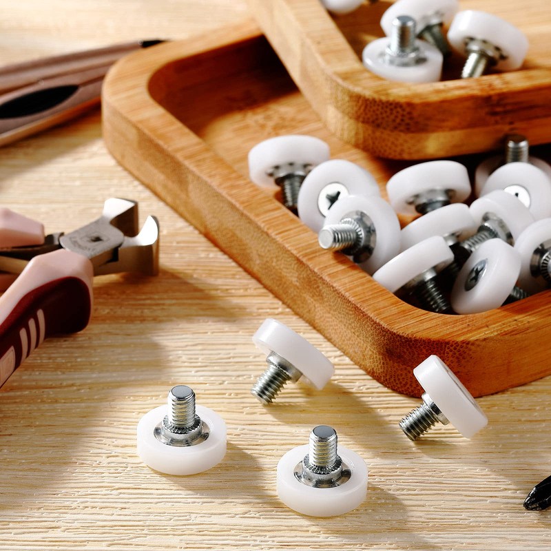 16 Pieces 19 mm 3/4 Inch Drawer Rollers Plastic Drawer