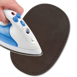 USIT, 2pcs Iron-On Mock Suede Patches, 6"x4"", Ideal for Repairing Trousers, Jackets and Shirts, Unalterable Dyes, Brown