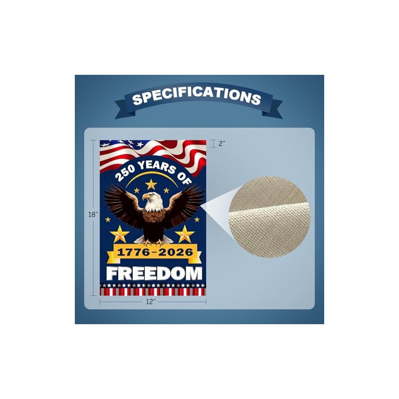 250th Anniversary USA Garden Flag with Eagle Design