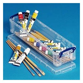 1 x Clear 1.5 Litre Really Useful Storage Box -A2B Craft 30" Spaghetti Paint Brushes