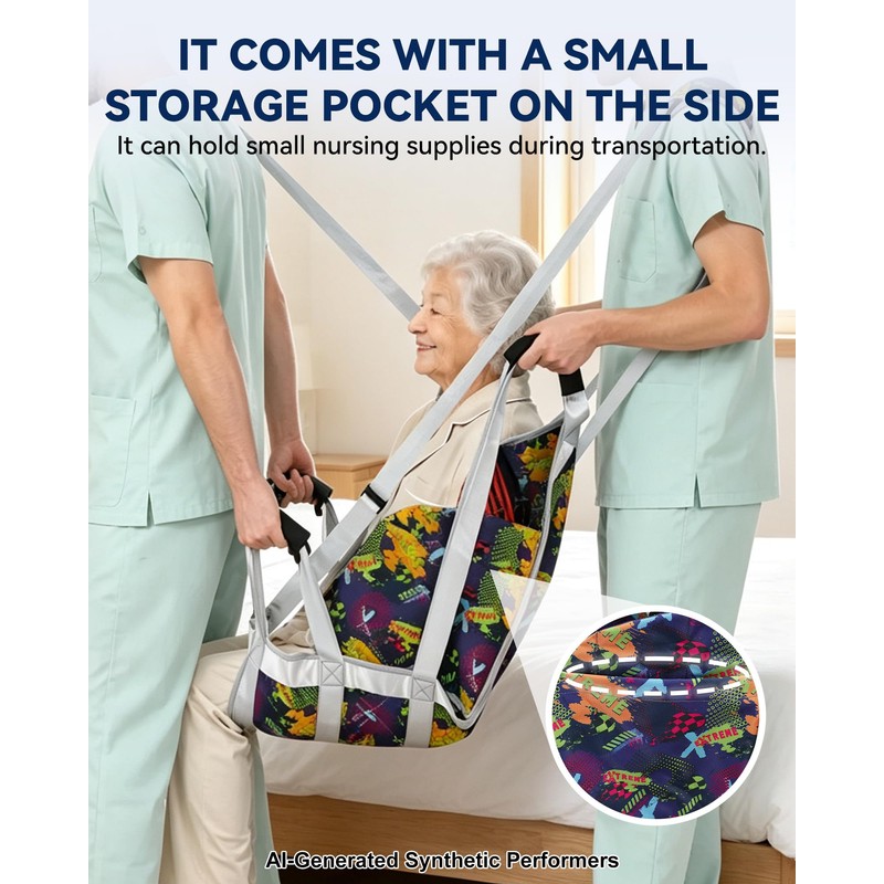 Patient Lift Transfer Belt with Sliding Pad, Stair Lift Aid