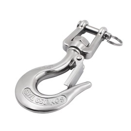 SHENGHUISS Clevis Slip Hook 304 Stainless Steel with Safety Latch, 1400 Lbs Swivel Lifting Hoisting Chain Hooks for Rigging Crane Towing Winch Wrecker ATV Trailer