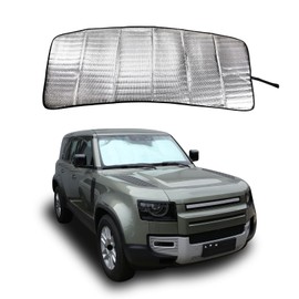 Auto Windschutzscheibe Sonnenschutz UV Ray Reflektor für Land Rover Defender 90 110 2020-2022 Frontfenster Sonnenschutz Schutzabdeckung Faltbare Reflektierende Sonnenblende