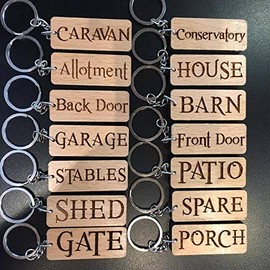 Beach Hut Engraved Wooden Keyring Keychain Key Ring Tag