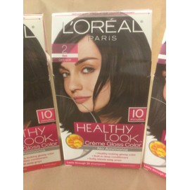L'Oreal 3 X L'Oreal Healthy Look Creme Gloss Hair Color #2 Black Cafe' Noir ORIGINAL FOR