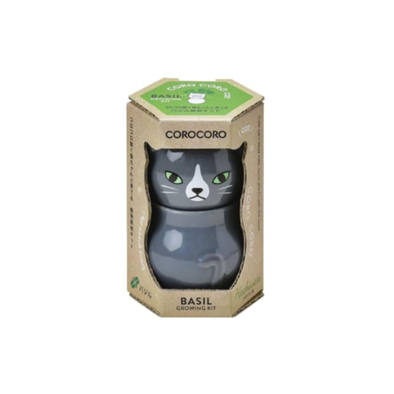 Seishin Pottery CoroCoro Cat Gray/Basil Size: Approx. W 2.4 x