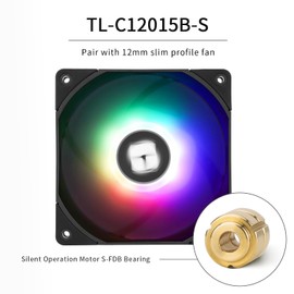 Thermalrlght AXP120-X67 Black ARGB Low Profile CPU Air Cooler with Quite 120mm TL-C12015B-S PWM Fan, 6 Heat Pipes, 67mm Height, for AMD AM4 AM5/Intel LGA 1700/1150/1151/1155/1200/2011/2066