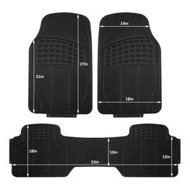 Gonloong Car Rubber Mats Waterproof Car Mats Car Floor Mats Heavy Duty Rubber 3-Piece All Weather Floor Mats for Car Truck SUV