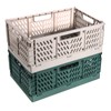Pack of 2 Folding Crates, Plastic Sturdy Folding Boxes, Foldable