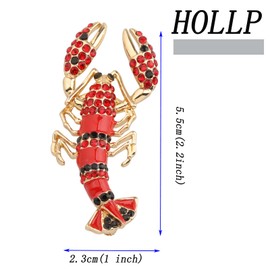 HOLLP Friends Lobster Couple Pin TV Show Jewelry Lobster Brooch for Friend, Metal, alloy